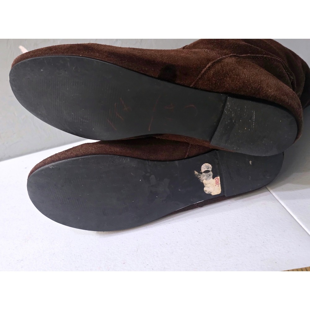 Steve Madden Womens Dark Brown Suede Slouchy Flat Pull On Mid Calf Boots Sz 8.5 - Picture 5 of 6